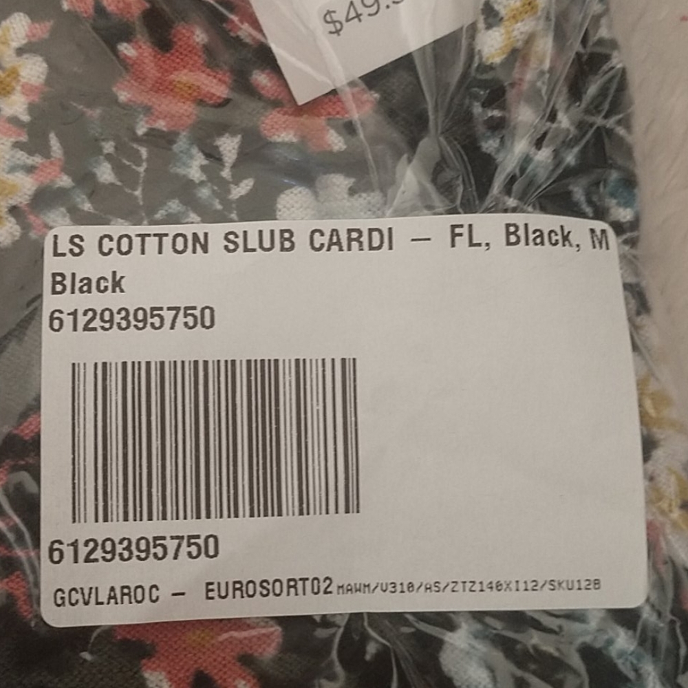 LOFT Floral Black Cardigan - Picture 4 of 4